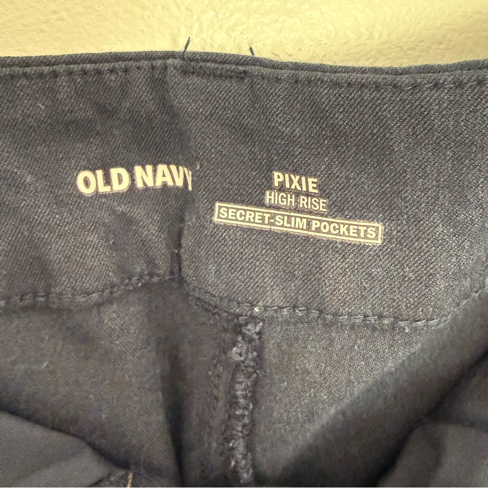 Old Navy Pixie Pants Size 6 Dark Navy Blue High Rise Straight Pant Casual Office - Picture 5 of 7